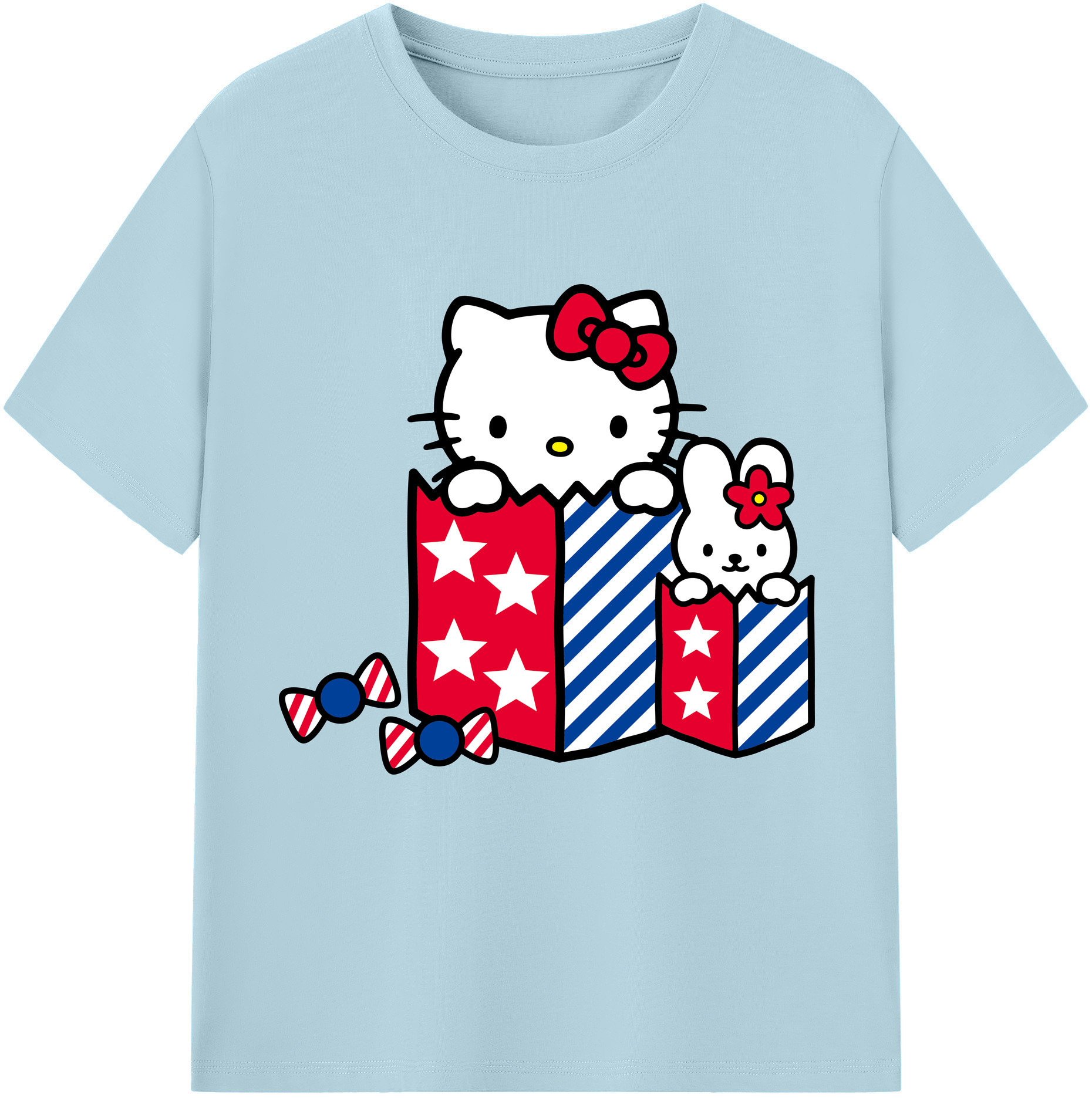 （画像用） Hello Kitty ハローキティ 綿100％半袖Tシャツ（フロントプリント）
